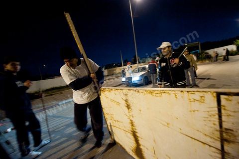 After the 6 p.m. curfew: Roadblocks and patrols set up by citizens in collaboration with the armed forces in every neighborhood of Tunis. Here in the working-class neighborhoods of Megrine Chaker in the southern suburbs of Tunis