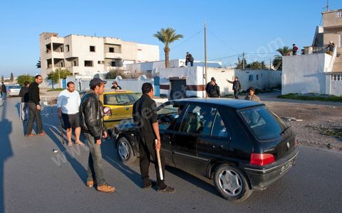 The people remain vigilant and are protecting themselves. Checkpoints and surveillance measures have been set up by citizens in collaboration with the armed forces in every neighborhood of Tunis. Here in the working-class neighborhoods of Megrine Chaker in the southern suburbs of Tunis