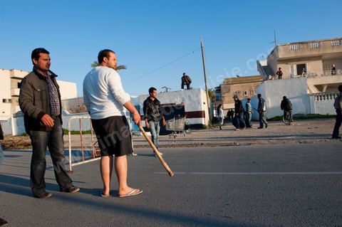 The people remain vigilant and are protecting themselves. Checkpoints and surveillance measures have been set up by citizens in collaboration with the armed forces in every neighborhood of Tunis. Here in the working-class neighborhoods of Megrine Chaker in the southern suburbs of Tunis