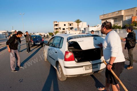 The people remain vigilant and are protecting themselves. Checkpoints and surveillance measures have been set up by citizens in collaboration with the armed forces in every neighborhood of Tunis. Here in the working-class neighborhoods of Megrine Chaker in the southern suburbs of Tunis