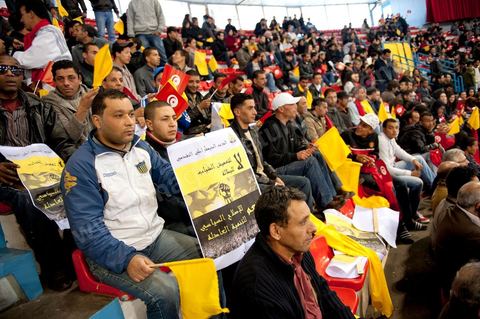 29 janvier : le premier grand meeting politique du PDP (Parti Démocrates progressistes) depuis le départ de Ben Ali à la grande salle des sports "la coupole" d'El Menzah en présence du rappeur El Général, de la maman de Bouaziz et du leader du parti pour les prochaines élections présidentielles Ahmed Nejib Chebbi, actuel ministre du développement régional et local dasn le gouvernement de transition.