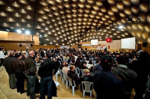 February 5: First major political rally of the Democratic Forum for Labor and Freedoms (FDTL) at the Tunis Convention Center. One of the founding members and Secretary General of the FDTL is Dr. Mustapha Ben Jaafar, a former founding member of the Movement of Socialist Democrats (MDS). Founder and former Secretary-General of the Union of University Hospital Physicians, affiliated with the General Union of Tunisian Workers (UGTT); Former vice president of the Tunisian League for Human Rights (LTDH), he is also a founding member of the National Council for Freedoms in Tunisia (CNLT).