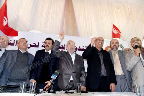 7 février : Conférence de presse du parti religieux Annadha pour la presentation par Rached Ghannouchi des nouveaux memebres du bureau du conseil du parti élu le 6 février