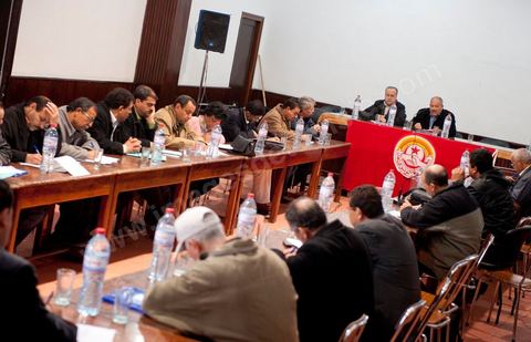 March 12, 2011: Meeting of the Administrative Committee of the National Secondary Education Union, chaired by Mr. Mouldi Jendoubi. Held at the UGTT (Tunisian General Labor Union) headquarters, located at Place Mohamed Ali in Tunis.