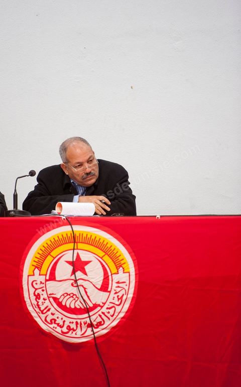 March 12, 2011: Meeting of the Administrative Committee of the National Secondary Education Union, chaired by Mr. Mouldi Jendoubi. Held at the UGTT (Tunisian General Labor Union) headquarters, located at Place Mohamed Ali in Tunis.
