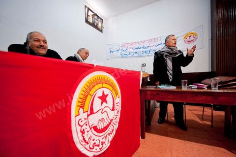 March 12, 2011: Meeting of the Administrative Committee of the National Secondary Education Union, chaired by Mr. Mouldi Jendoubi. Held at the UGTT (Tunisian General Labor Union) headquarters, located at Place Mohamed Ali in Tunis.
