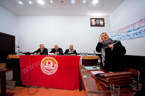 March 12, 2011: Meeting of the Administrative Committee of the National Secondary Education Union, chaired by Mr. Mouldi Jendoubi. Held at the UGTT (Tunisian General Labor Union) headquarters, located at Place Mohamed Ali in Tunis.