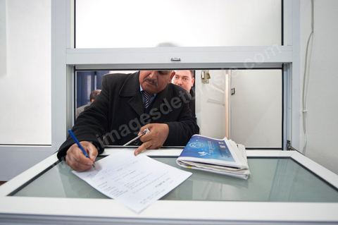 March 12, 2011: Two union members come to pay their annual UGTT dues at the UGTT’s accounting office. At the heart of the UGTT (Tunisian General Labor Union), its historic headquarters on Mohamed Ali Square in Tunis.