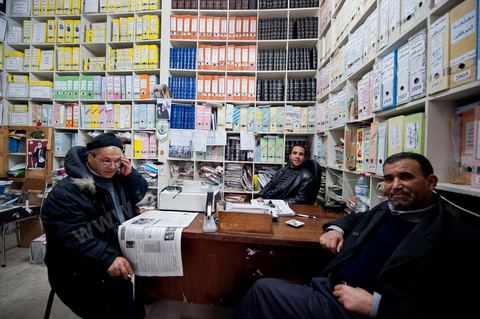 March 12, 2011: UGTT Archives Office. At the heart of the UGTT (Tunisian General Labor Union), at its historic headquarters on Mohamed Ali Square in Tunis.