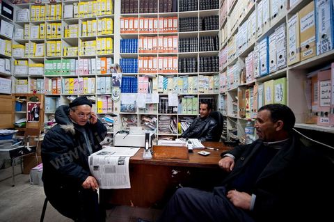 March 12, 2011: UGTT Archives Office. At the heart of the UGTT (Tunisian General Labor Union), at its historic headquarters on Mohamed Ali Square in Tunis.