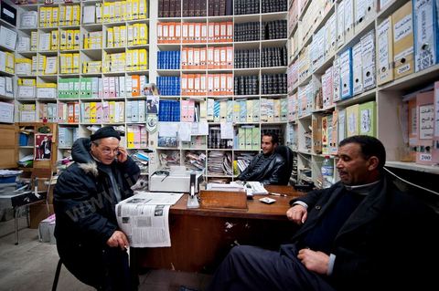 March 12, 2011: UGTT Archives Office. At the heart of the UGTT (Tunisian General Labor Union), at its historic headquarters on Mohamed Ali Square in Tunis.