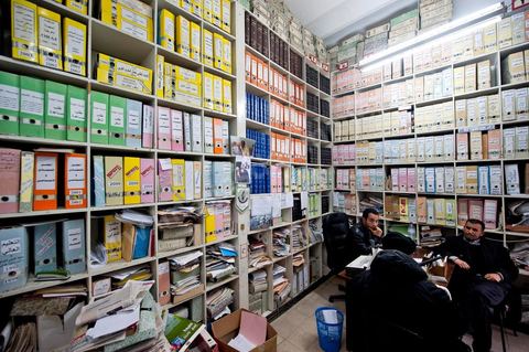 March 12, 2011: UGTT Archives Office. At the heart of the UGTT (Tunisian General Labor Union), at its historic headquarters on Mohamed Ali Square in Tunis.