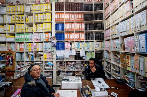 March 12, 2011: UGTT Archives Office. At the heart of the UGTT (Tunisian General Labor Union), at its historic headquarters on Mohamed Ali Square in Tunis.