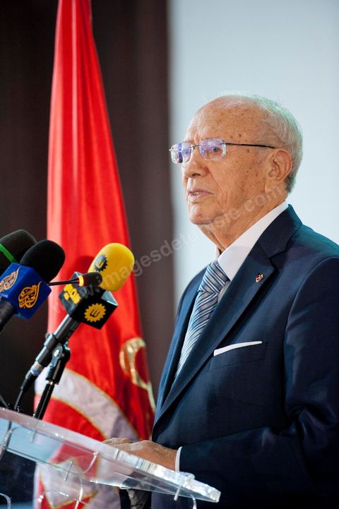 M. Béji Caïd Essebsi, premier Ministre tunisien du gouvernement de Transition au Séminaire organisé en Tunisie par la FIDH, Fédération Internationnale des ligues des Droits de l'Homme, sur la transition démocratique en Tunisie. les 17 au 19 mars 2011.