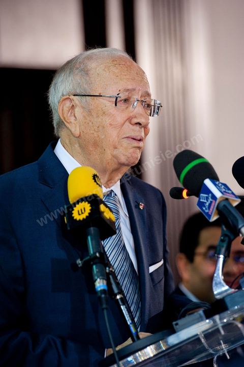 M. Béji Caïd Essebsi, premier Ministre tunisien du gouvernement de Transition au Séminaire organisé en Tunisie par la FIDH, Fédération Internationnale des ligues des Droits de l'Homme, sur la transition démocratique en Tunisie. les 17 au 19 mars 2011.