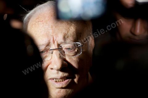 M. Béji Caïd Essebsi, premier Ministre tunisien du gouvernement de Transition au Séminaire organisé en Tunisie par la FIDH, Fédération Internationnale des ligues des Droits de l'Homme, sur la transition démocratique en Tunisie. les 17 au 19 mars 2011.
