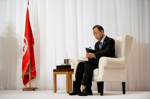 22 mars : M. Ban Ki-moon rencontre des personnalités, et jeunes de la société civile tunisienne, lors de la visite de Ban Ki-moon, Secrétaire Général des Nations Unies, en Tunisie