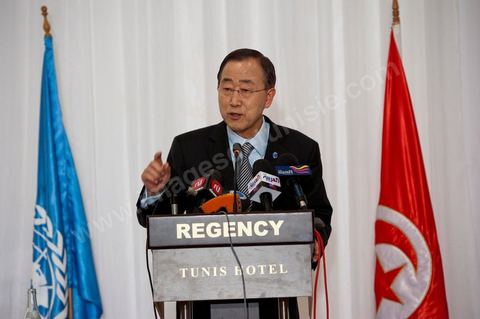 22 mars : M. Ban Ki-moon rencontre des personnalités, et jeunes de la société civile tunisienne, lors de la visite de Ban Ki-moon, Secrétaire Général des Nations Unies, en Tunisie