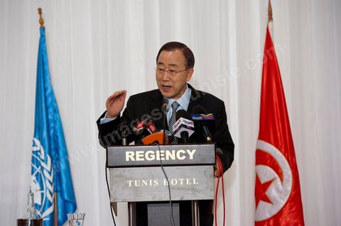 22 mars : M. Ban Ki-moon rencontre des personnalités, et jeunes de la société civile tunisienne, lors de la visite de Ban Ki-moon, Secrétaire Général des Nations Unies, en Tunisie
