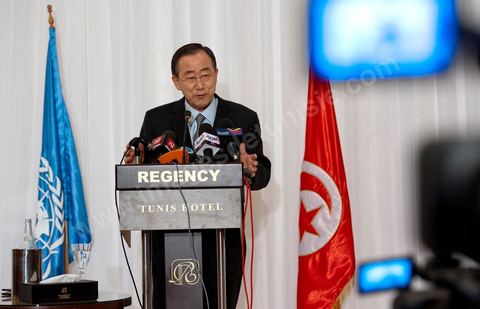 22 mars : M. Ban Ki-moon rencontre des personnalités, et jeunes de la société civile tunisienne, lors de la visite de Ban Ki-moon, Secrétaire Général des Nations Unies, en Tunisie