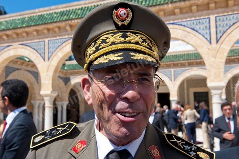 Le Général Rachid Ammar lors de la Commémoration du 11ème anniversaire de Habib Bourguiba, le père de la Nation, au mausolée Habib Bourguiba à Monastir le 6 avril 2011