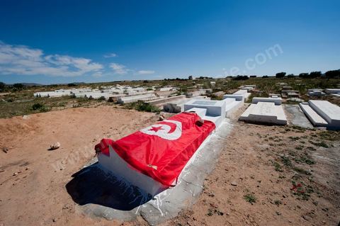 Cimetière et tombe de Mohamed Bouazizi près de Sidi Bouzid