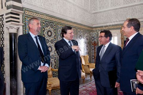 José Manuel Barroso met with Mr. Caïd Béji Essebsi, Tunisia’s interim prime minister, at the Prime Minister’s Office in al Kasbah, Tunis, during the visit to Tunisia by José Manuel Barroso, President of the European Commission, on Tuesday, April 12, 2011. He traveled to Tunis to lay the groundwork for cooperation “contingent” on halting illegal immigration to Europe and to support Tunisia’s political and democratic progress since the Revolution.