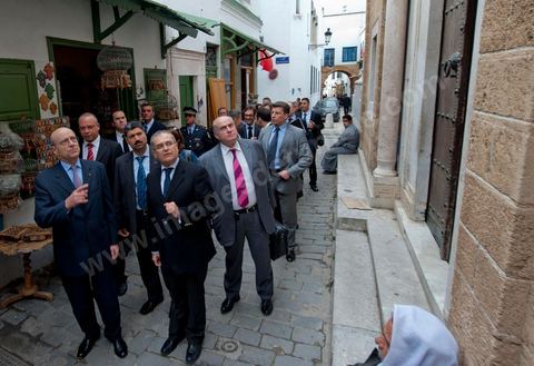 January 20, 2011: Alain Juppé visits the medina of Tunis during the visit to Tunisia by Mr. Alain Juppé, French Minister of Foreign Affairs.