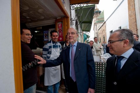 January 20, 2011: Alain Juppé visits the medina of Tunis during the visit to Tunisia by Mr. Alain Juppé, French Minister of Foreign Affairs.