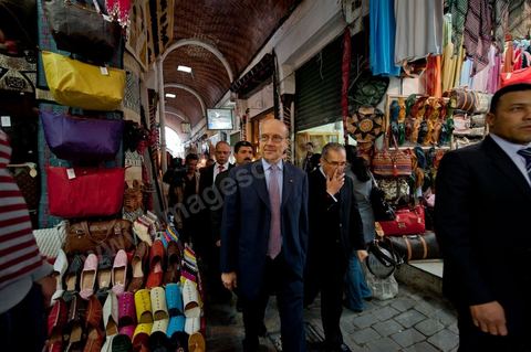 January 20, 2011: Alain Juppé visits the medina of Tunis during the visit to Tunisia by Mr. Alain Juppé, French Minister of Foreign Affairs.