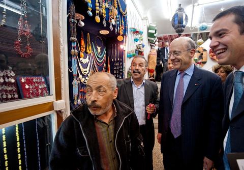 January 20, 2011: Alain Juppé visits the medina of Tunis during the visit to Tunisia by Mr. Alain Juppé, French Minister of Foreign Affairs.