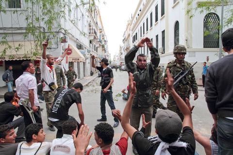 May 7, 2011: Clashes broke out between protesters and police near the main train station in Tunis, on Barcelona Square, with the army attempting to calm both sides. Police fired tear gas and warning shots at the protesters.