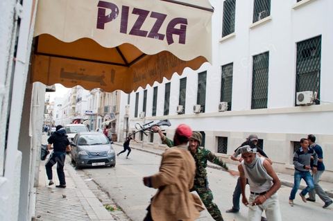 May 7, 2011: Clashes broke out between protesters and police near the main train station in Tunis, on Barcelona Square, with the army attempting to calm both sides. Police fired tear gas and warning shots at the protesters.