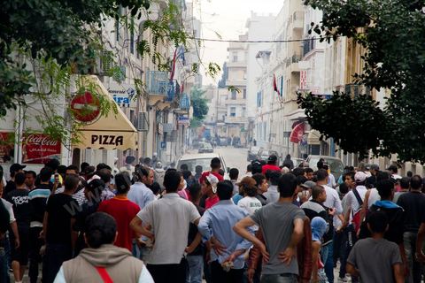 May 7, 2011: Clashes broke out between protesters and police near the main train station in Tunis, on Barcelona Square, with the army attempting to calm both sides. Police fired tear gas and warning shots at the protesters.