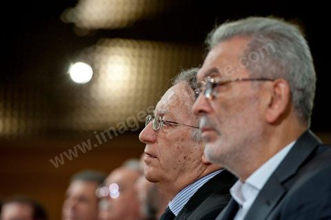 June 8, 20011: Kamel Jendoubi, chairman of the electoral commission, at Béji Caïd Essebsi’s press conference announcing the date of the constituent assembly elections—October 23—in the presence of members of the government, representatives of political parties, and the press. 