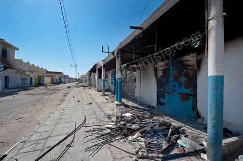 The central market was burned down during the clashes that took place from June 3 to 5, 2011, in the city of Metlaoui