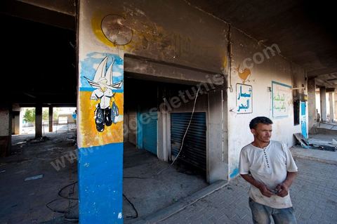 The central market was burned down during the clashes that took place from June 3 to 5, 2011, in the city of Metlaoui