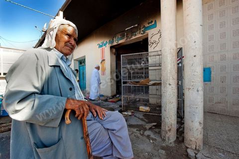 A poultry merchant's store that was set on fire at the Metlaoui Central Market during the clashes that took place from June 3 to 5, 2011, in the city of Metlaoui