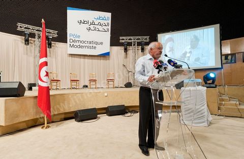 18 juin 2011 : Imed Brahim, leader du parti Ettajdid. Le Pôle Démocratique Moderniste organise sa première manifestation au Palais des Congrès à  Tunis. Cette manifestation vise d’une part à faire connaitre les principes et les objectifs du pôle et d’autre part donnera l’occasion aux partis et initiatives, membres du pôle, d’intervenir au cours de ce meeting. Cette manifestation s’inscrit dans le cadre de la participation du Pôle Démocratique Moderniste aux élections de l’Assemblée Constituante pour laquelle le pôle présentera des listes communes ayant pour objectif d’élaborer une constitution démocratique moderniste.Mouvement Ettajdid, Le Parti Socialiste de Gauche, Le Parti du Travail Patriotique et Démocratique, Le Mouvement des Patriotes Démocrates, L’Alliance Républicaine, Le Parti Avant-Garde Arabe Démocratique, Le Mouvement de la Citoyenneté et de la Justice, La Voix du Centre.