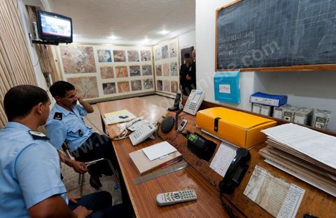 Operations room at the Medenine police station, with Commander Hatem Zargouni in charge of a large territory and nearly 400 officers