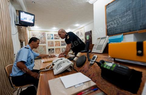 Operations room at the Medenine police station, with Commander Hatem Zargouni in charge of a large territory and nearly 400 officers