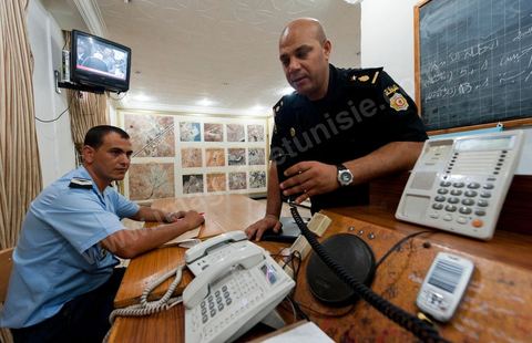 Operations room at the Medenine police station, with Commander Hatem Zargouni in charge of a large territory and nearly 400 officers
