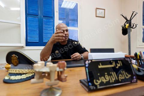 Office of the Commander of the Medenine Police Regiment, Hatem Zargouni, who is in charge of a large territory and nearly 400 men.
