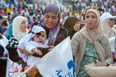 October 1, 2011, in Sidi Bouzid: A large rally organized by the Ennahdha Party to mark the first day of the campaign for the Constituent Assembly election on October 23. The Islamist Ennahdha Party chose Sidi Bouzid—the symbolic city of the revolution—as the site for its first campaign rally, attended by party leader Rached Ghannouchi, members of the party’s Executive Bureau, and several candidates from various regions across the country.