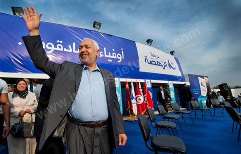 October 1, 2011, in Sidi Bouzid: A large rally organized by the Ennahdha Party to mark the first day of the campaign for the Constituent Assembly election on October 23. The Islamist Ennahdha Party chose Sidi Bouzid—the symbolic city of the revolution—as the site for its first campaign rally, attended by party leader Rached Ghannouchi, members of the party’s Executive Bureau, and several candidates from various regions across the country.