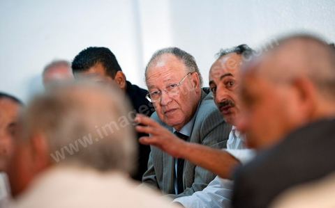 Mustapha Ben Jaafar on a working visit to the Ettakatol office in Grombalia during the first week of the campaign for the Constituent Assembly.