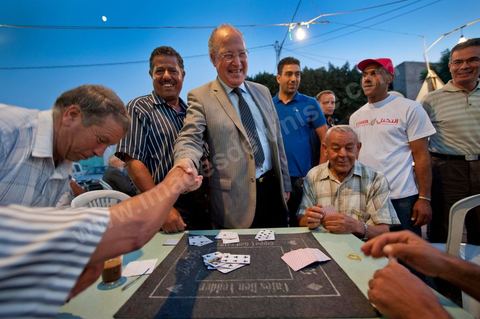 Mustapha Ben Jaafar campaigns in Menzel Bouzelfa on Cape Bon for Ettakatol’s Nabeul slate; meets with citizens