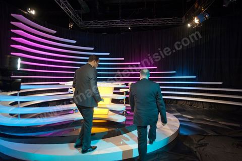 10 octobre 2011 : Mustapha Ben Jaafar à la chaîne de Télévision Hannibal pour une interview ddasn le cadre de la campagne pour l'assemblée constituante.