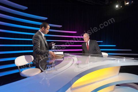 10 octobre 2011 : Mustapha Ben Jaafar à la chaîne de Télévision Hannibal pour une interview ddasn le cadre de la campagne pour l'assemblée constituante.