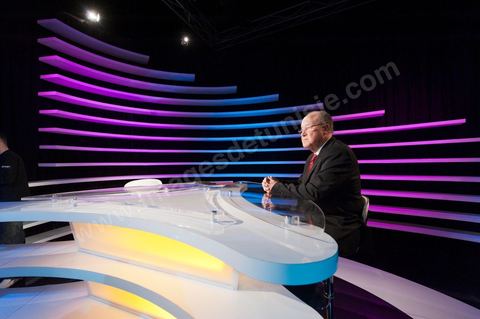 10 octobre 2011 : Mustapha Ben Jaafar à la chaîne de Télévision Hannibal pour une interview ddasn le cadre de la campagne pour l'assemblée constituante.